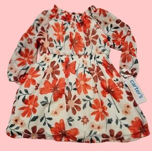Carter's Kids Dress with Red and White Floral Design